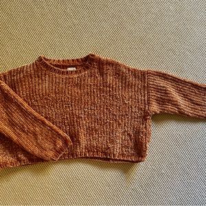 Women’s S Billabong Pumpkin-Colored Soft Crop Sweater